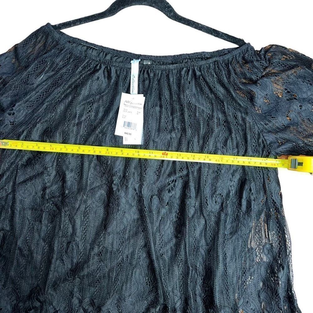NWT NY COLLECTION Scalloped Hem Peasant Top Size Medium - Picture 5 of 7